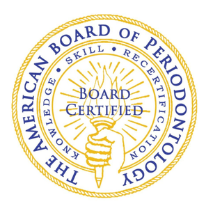 board certified from the american board of periodontology